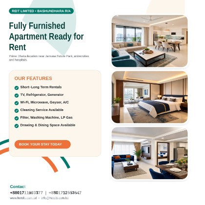 Premium 1BHK Service Apartment in Bashundhara R/A!
